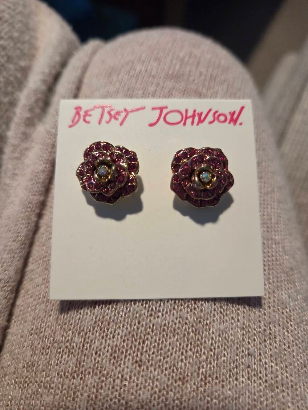 Betsey Johnson Rose Stud Earrings